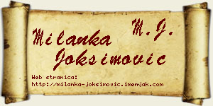 Milanka Joksimović vizit kartica